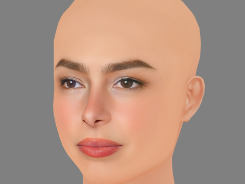 Addison Rae Head - No Hair - Low poly head for game 3D Model