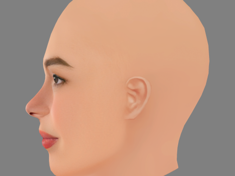 Addison Rae Head - No Hair - Low poly head for game 3D Model