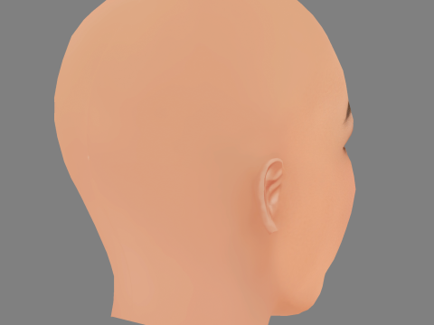 Addison Rae Head - No Hair - Low poly head for game 3D Model