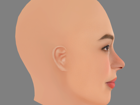 Addison Rae Head - No Hair - Low poly head for game 3D Model