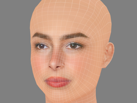 Addison Rae Head - No Hair - Low poly head for game 3D Model
