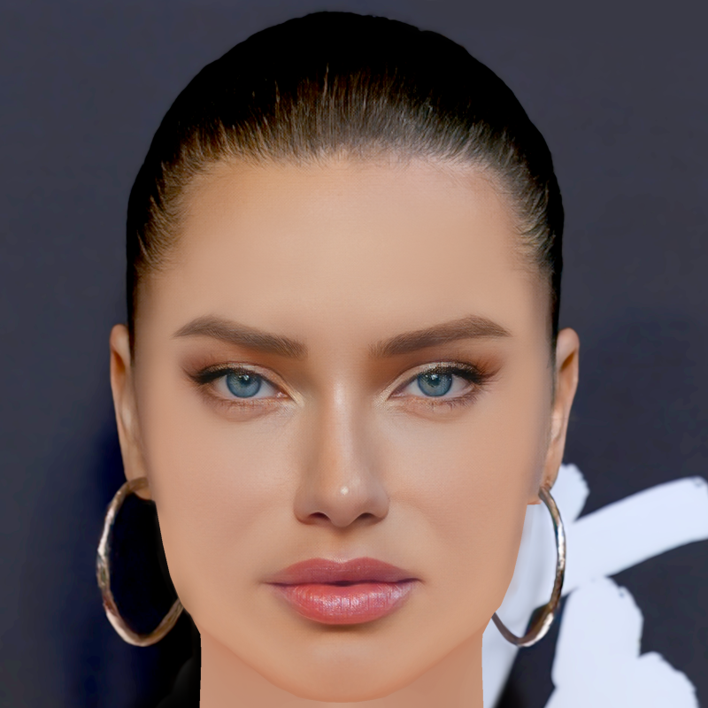 Adriana Lima Head - No Hair - Low poly head for game 3D Model .c4d .max .obj .3ds .fbx .stl .blend 