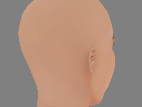 Adriana Lima Head - No Hair - Low poly head for game 3D Model