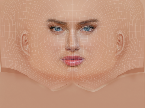 Adriana Lima Head - No Hair - Low poly head for game 3D Model