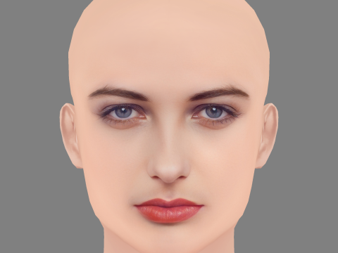 Agnieszka Kotlarska Head - No Hair - Low poly head for game 3D Model