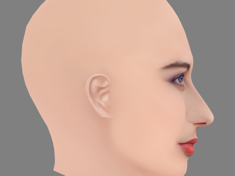 Agnieszka Kotlarska Head - No Hair - Low poly head for game 3D Model