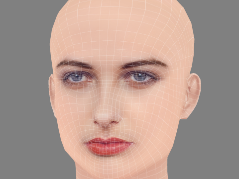 Agnieszka Kotlarska Head - No Hair - Low poly head for game 3D Model