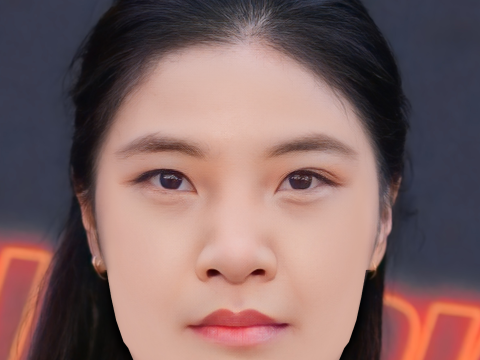 Aimee Kwan ヘッド - 髪なし - ゲーム用の低ポリヘッド 3Dモデル