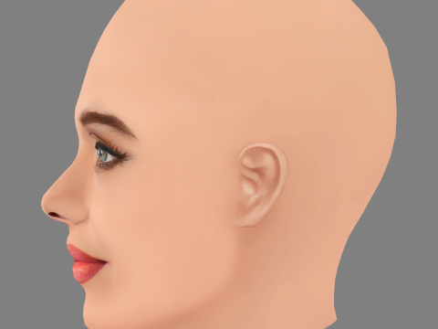 Aishwarya Rai Head - No Hair - Low poly head for game 3D Model