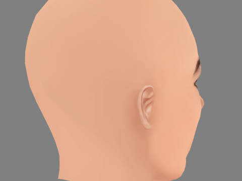 Aishwarya Rai Head - No Hair - Low poly head for game 3D Model