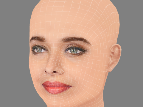 Aishwarya Rai Head - No Hair - Low poly head for game 3D Model
