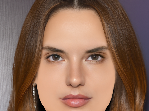 Alessandra Ambrosio Kopf – ohne Haare – Low-Poly-Kopf für Spiele 3D Modell