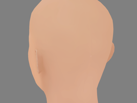 Testa di Alessandra Ambrosio - Senza capelli - Testa in polietilene bassa per gioco Modello 3D