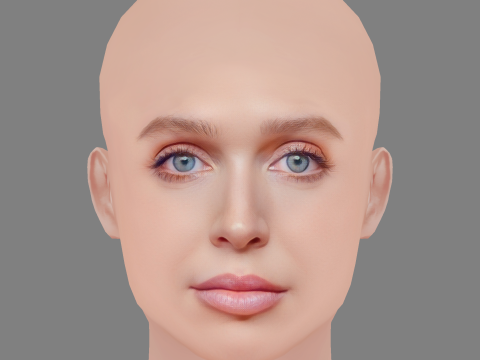 Голова Алекса Купера - без волосся - низькополігональна голова для гри 3D Модель