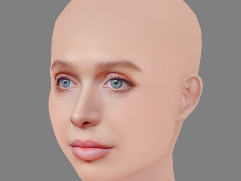 Голова Алекса Купера - без волосся - низькополігональна голова для гри 3D Модель