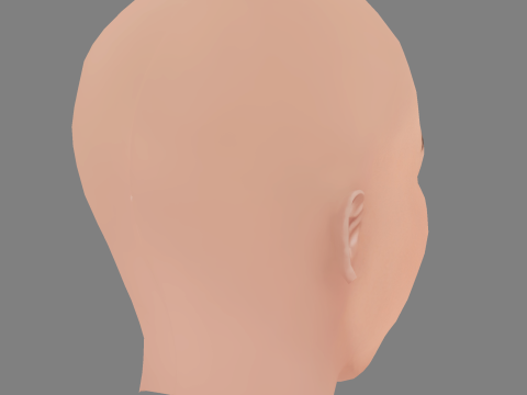 Alison Brie Head - Saçsız - Oyun için düşük poli kafa 3D Model