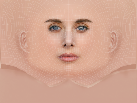 Alison Brie Head - Saçsız - Oyun için düşük poli kafa 3D Model