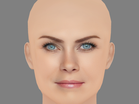 Голова Елісон Суїні - без волосся - голова з низьким полі для гри 3D Модель