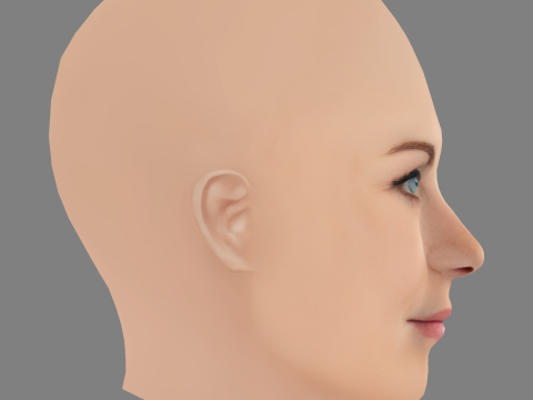 Голова Елісон Суїні - без волосся - голова з низьким полі для гри 3D Модель