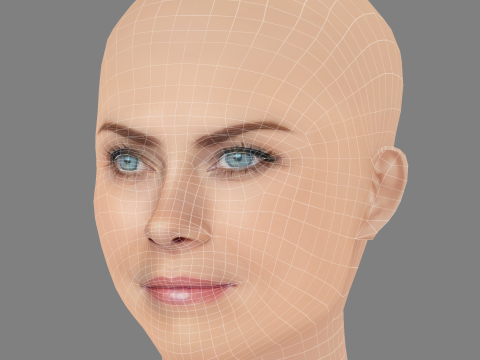 Голова Елісон Суїні - без волосся - голова з низьким полі для гри 3D Модель