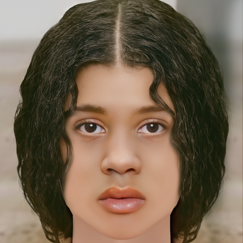 Ama Lou Head - No Hair - 게임용 로우 폴리 헤드 3D 모델 .c4d .max .obj .3ds .fbx .stl .blend 