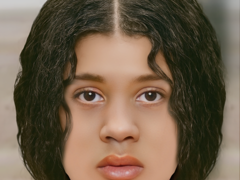 Ama Lou Head - Senza capelli - Testa in polietilene bassa per il gioco Modello 3D