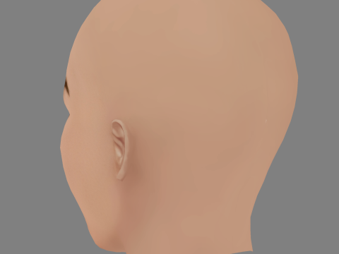 Ama Lou Head - No Hair - 게임용 로우 폴리 헤드 3D 모델