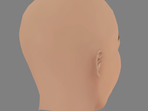 Ama Lou Head - No Hair - 게임용 로우 폴리 헤드 3D 모델