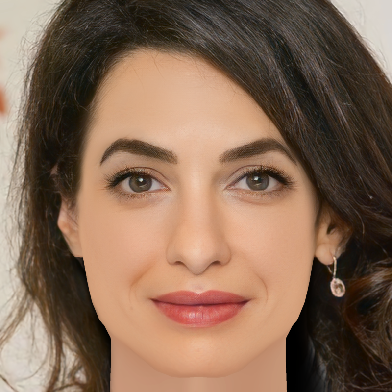 Amal Clooney Head - No Hair - Tête low poly pour le jeu Modèle 3D .c4d .max .obj .3ds .fbx .stl .blend 