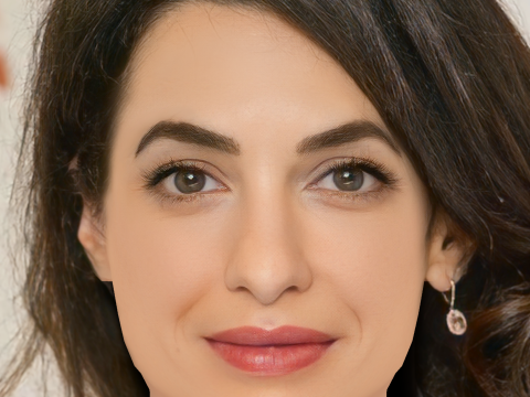 Testa di Amal Clooney - Senza capelli - Testa in poliestere basso per il gioco Modello 3D