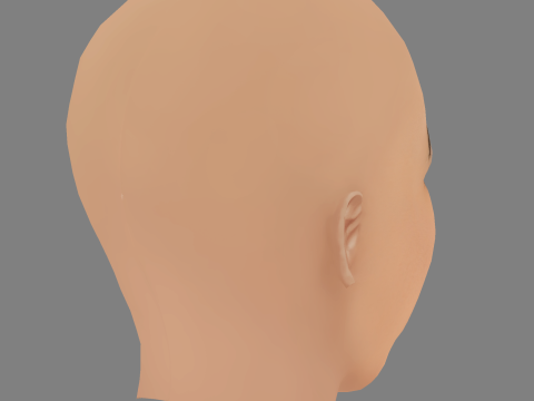 Amal Clooney Head - No Hair - Tête low poly pour le jeu Modèle 3D