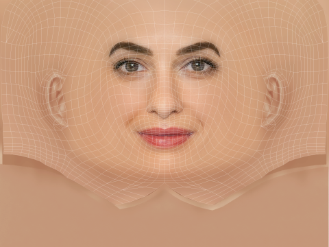 Amal Clooney Head - No Hair - Tête low poly pour le jeu Modèle 3D