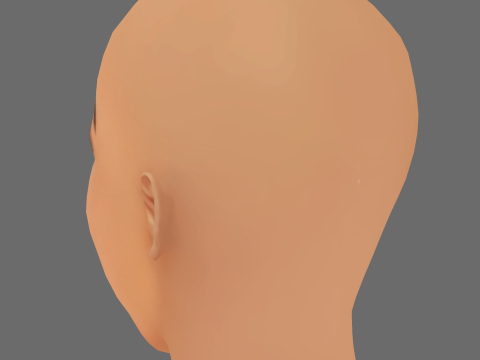 Amara La Negra ヘッド - 髪なし - ゲーム用の低ポリヘッド 3Dモデル