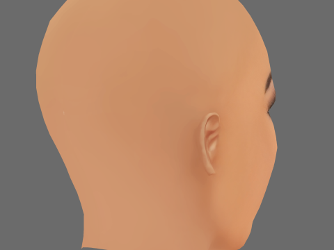 Amara La Negra ヘッド - 髪なし - ゲーム用の低ポリヘッド 3Dモデル