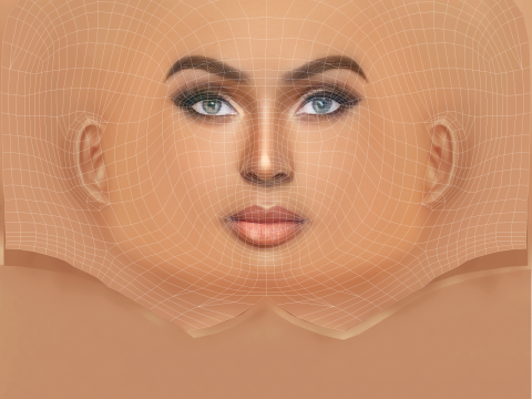 Amara La Negra ヘッド - 髪なし - ゲーム用の低ポリヘッド 3Dモデル