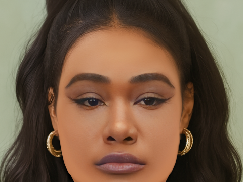 Amber Mark Head - Tanpa Rambut - Kepala poli rendah untuk permainan Model 3D