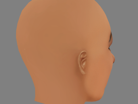 Amber Mark Head - Tanpa Rambut - Kepala poli rendah untuk permainan Model 3D