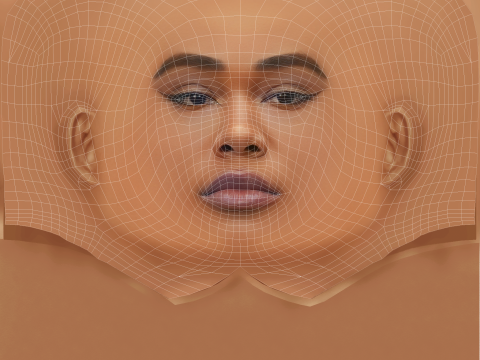 Amber Mark Head - Tanpa Rambut - Kepala poli rendah untuk permainan Model 3D