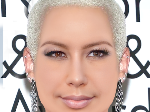 琥珀玫瑰头 - 无头发 - 低聚游戏头 3D 模型