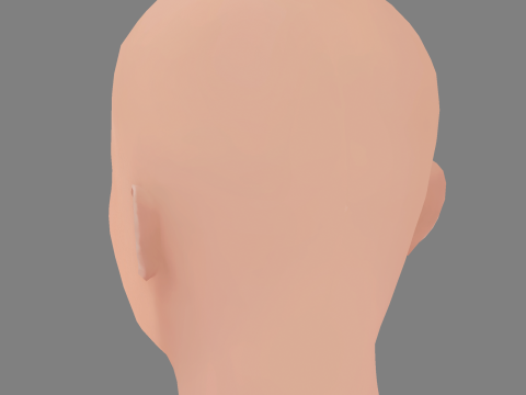 Голова янтарной розы - без волос - низкополигональная голова для игры 3D Модель