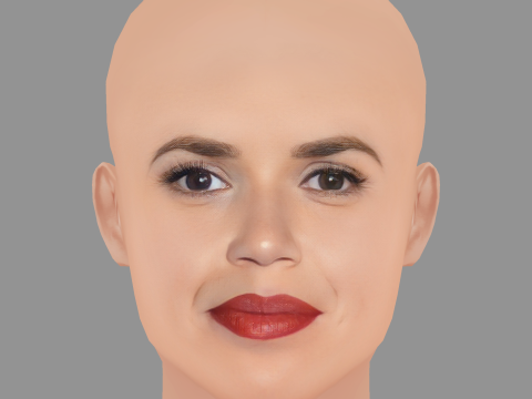 Głowa America Ferrera - No Hair - Głowa Low Poly do gry Model 3D