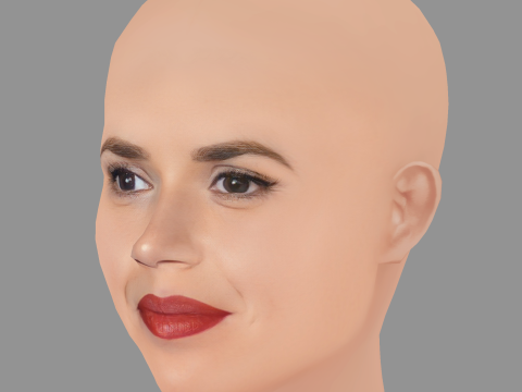 Głowa America Ferrera - No Hair - Głowa Low Poly do gry Model 3D