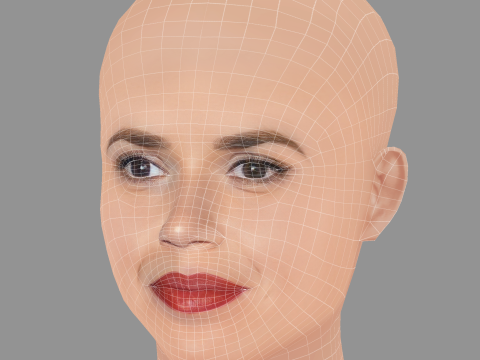 Głowa America Ferrera - No Hair - Głowa Low Poly do gry Model 3D