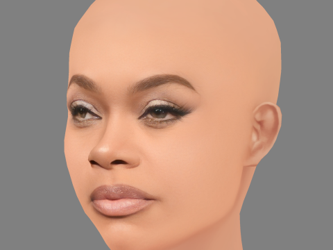 Andra Day Head - No Hair - Low poly head for game 3D Model