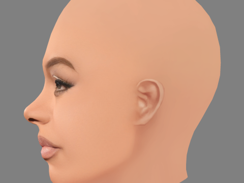 Andra Day Head - No Hair - Low poly head for game 3D Model
