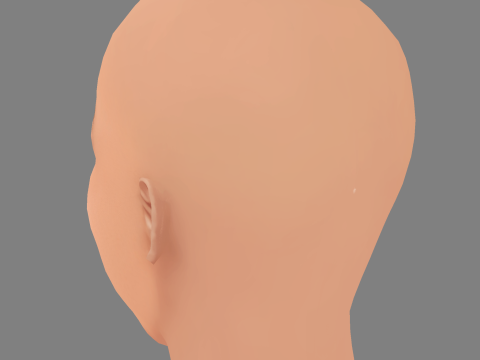 Andra Day Head - No Hair - Low poly head for game 3D Model