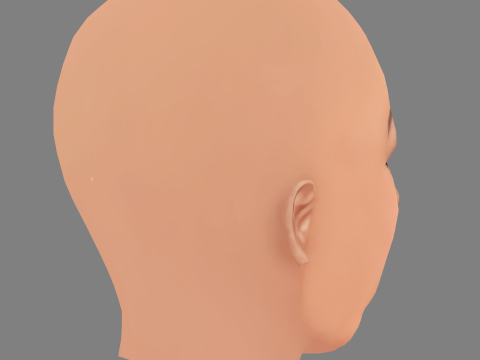 Andra Day Head - No Hair - Low poly head for game 3D Model