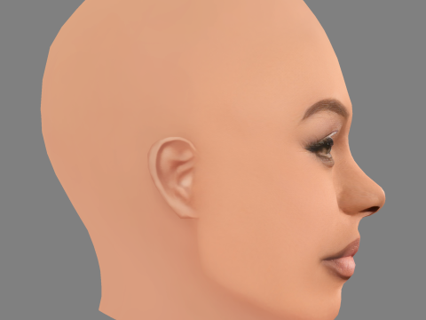 Andra Day Head - No Hair - Low poly head for game 3D Model