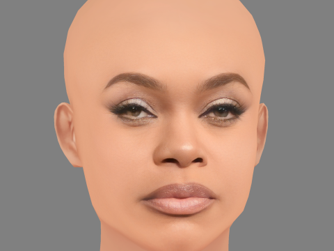 Andra Day Head - No Hair - Low poly head for game 3D Model