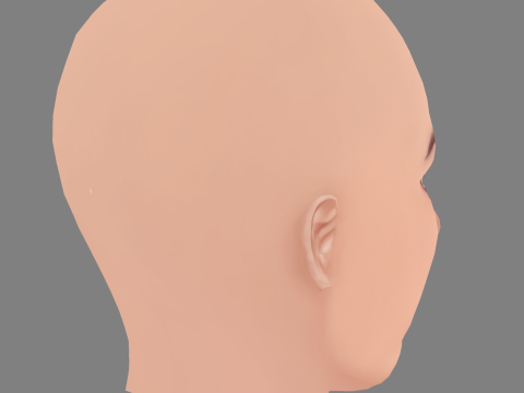 Cabeza de Anna Paquin - Sin pelo - Cabeza de baja poli para juego Modelo 3D